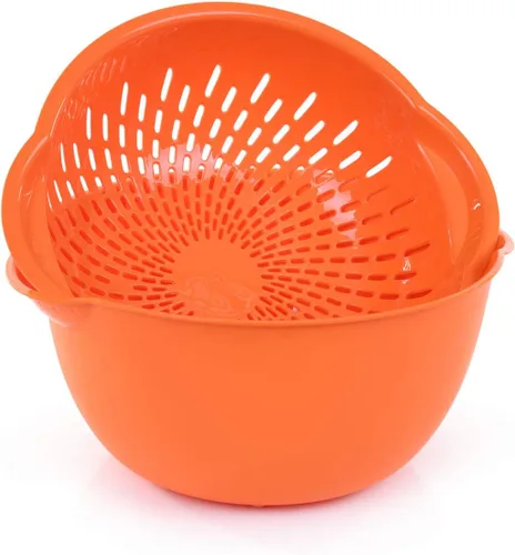 Miniatura 6 de Mintra Home - Tazón para mezclar con colador/colador, 2 piezas (grande, 4.5 L, negro)