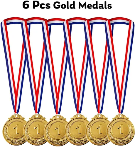 Miniatura 4 de Jauisus 6 medallas de oro para premios, medallas de metal para el primer lugar, estilo olímpico, premios para deportes, fiestas, torneos, premios