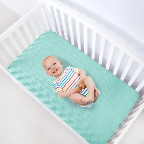 Miniatura 6 de Sábanas Protectoras de Colchón para Cuna Impermeables Paquete de 2, Funda Acolchada de Protector de Colchón para Cuna Ajustable para Colchón de Cama