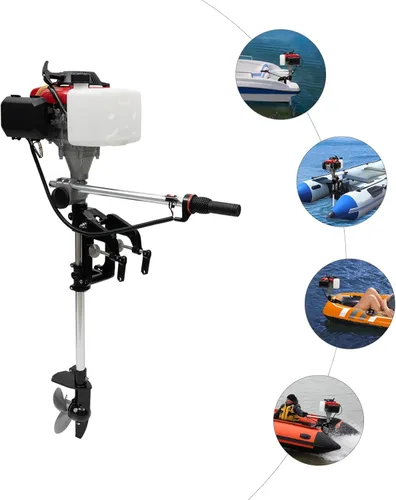 Miniatura 2 de Motor fuera de borda de 1.6kw, motor de barco de pesca fuera de borda de 4 tiempos 144F con refrigeración por aire para barco inflable, kayak
