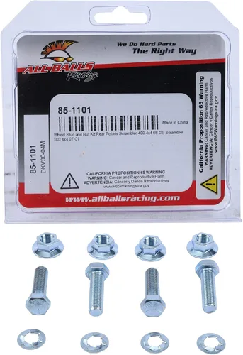 Miniatura 3 de All Balls Racing 85-1101 - Kit de pernos y tuercas de rueda compatible con/repuesto para Polaris Scrambler 400 4x4 1998-2002, Scrambler 500 4x4