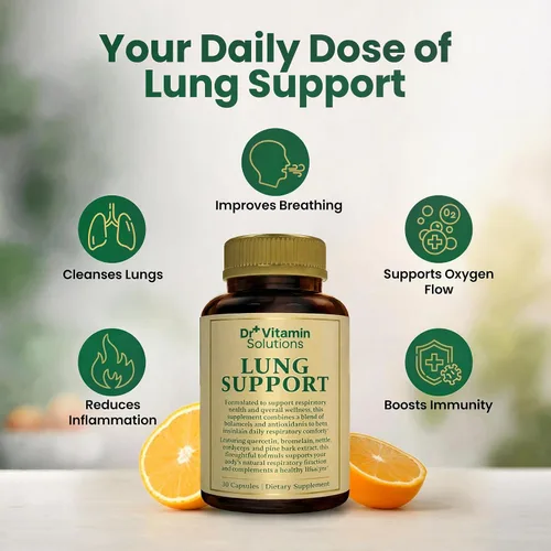 Miniatura 2 de Desintoxicación pulmonar para fumadores, limpieza 10 en 1 con hoja de gordolobo, vitamina C, bubur y quercetina, suplemento de apoyo respiratorio