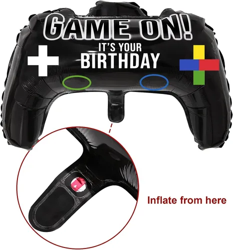 Miniatura 3 de Gejoy - 8 globos de aluminio para controlador de juegos, 23.6 x 15.7 pulgadas, globos de fiesta de videojuegos para fiesta de cumpleaños