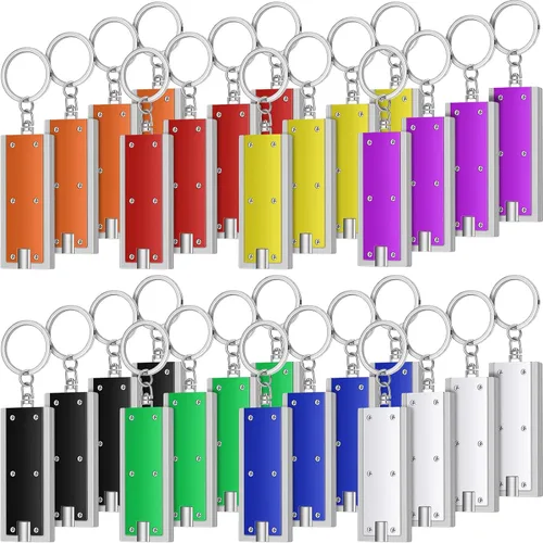 Miniatura 10 de Hicarer 64 Piezas Linternas Llavero a Granel Mini Potentes Luces LED de Llavero Linterna Portátil para Emergencia Camping Equipo al Aire Libre