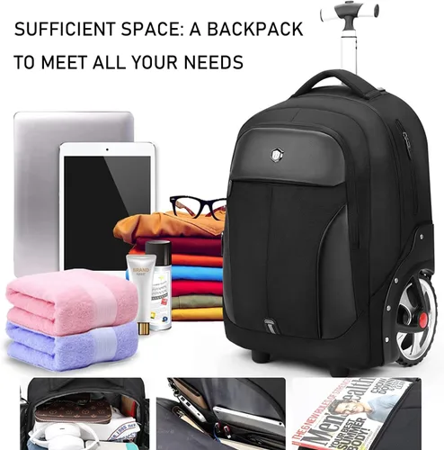 Miniatura 5 de WMHYLYH Mochila impermeable con ruedas de 20/22 pulgadas, Negro
