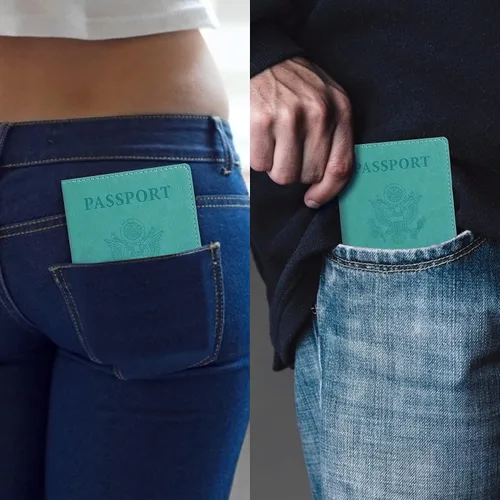Miniatura 6 de labato - Cartera de piel sintética para pasaporte con tarjetero de vacuna, Mint