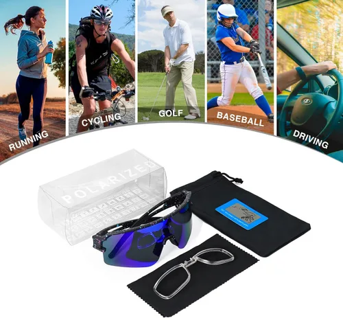 Miniatura 6 de Gafas de sol polarizadas de béisbol para hombres y mujeres, gafas de sol deportivas UV400, softbol, correr, ciclismo, MTB