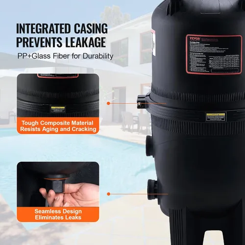 Miniatura 3 de VEVOR Depósito de filtro de piscina Pro 2026 y elemento para piscinas sobre el suelo y enterradas, sistema limpiador grande de 520-525 pies