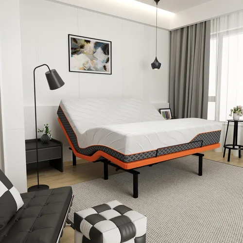 Miniatura 19 de ESHINE Base de cama ajustable Queen – Base ergonómica de cama de gravedad cero, inclinación de pie y cabeza, control por aplicación, control remoto
