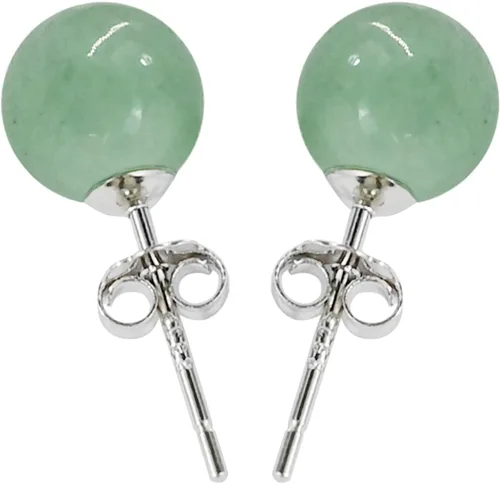Miniatura 5 de Aretes de Jade con Perno, Aretes de Jade Verde para Mujer, Aretes de Plata de Ley 925 con Perno para Orejas Sensibles, Joyería de Jade para Mujer