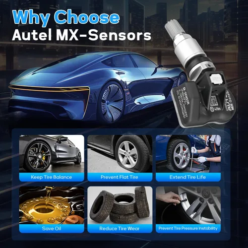 Miniatura 7 de Autel Sensores TPMS, MX-Sensor 2 en 1 de frecuencia dual 315MHz + 433 MHz de presión de nivel OE, programable por Autel TPMS Tool