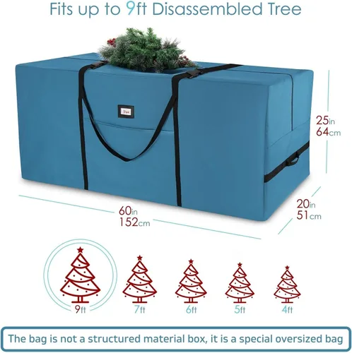 Miniatura 7 de Hearth & Harbor - Bolsa de almacenamiento para árbol de Navidad de hasta 9 pies, contenedor grande de almacenamiento para árbol de Navidad, de tela