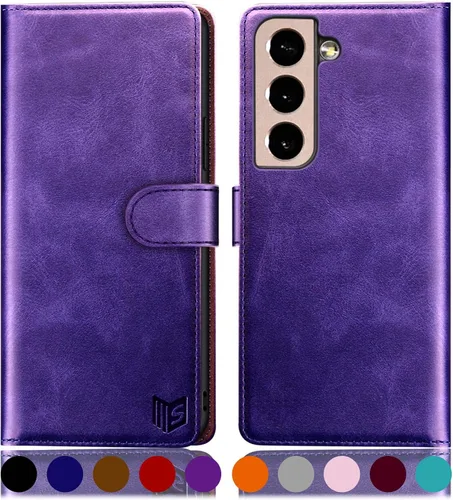 Miniatura 13 de SUANPOT Funda de piel tipo cartera para Samsung Galaxy S22+/S22 Plus 5G con bloqueo RFID, tarjetero para tarjetas de crédito, funda para teléfono