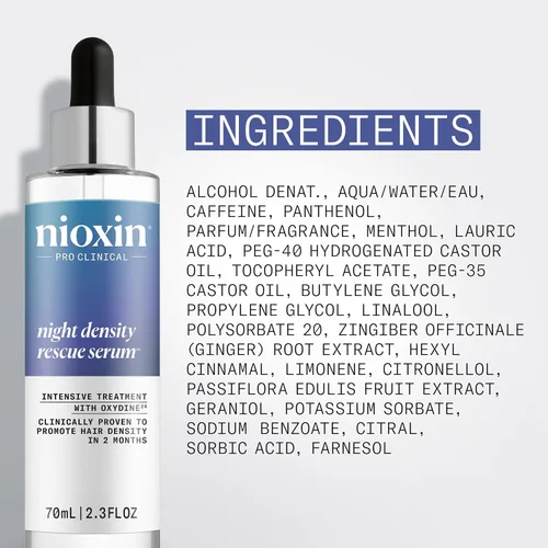 Miniatura 7 de Nioxin Night Density Rescue Serum Suero para engrosar el cabello durante la noche Protege contra la rotura del cabello Tratamiento intensivo