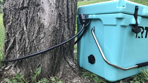 Miniatura 2 de Soporte de bloqueo enfriador para Yeti Roadie 20 y RTIC 20, acero inoxidable, plata, montaje más frío