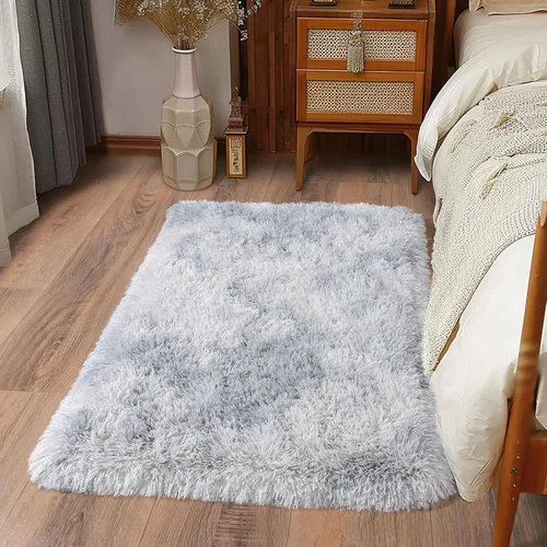Miniatura 39 de Alfombras suaves para pasillos de dormitorio, nuevas, con parte inferior antideslizante mejorada, de 2 x 3, alfombra esponjosa y peluda verde