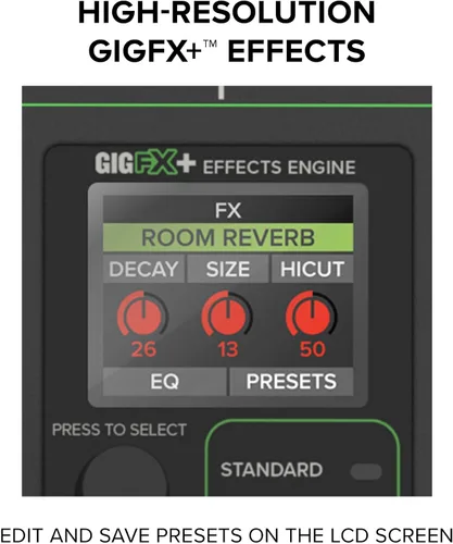 Miniatura 5 de Mackie ProFX10 GO Mezclador de Audio Analógico de 10 Canales con Batería, Bluetooth, Modos de Grabación USB-C, Efectos GigFX+, Preamplificadores