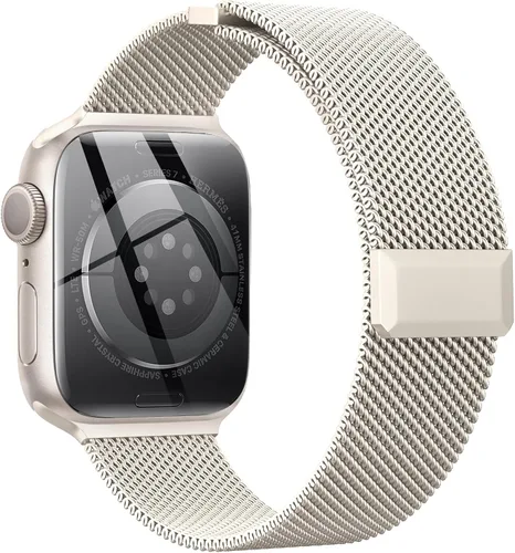 Miniatura 17 de EPULY Compatible con Apple Watch Band de 1.496 pulgadas, 1.575 pulgadas, 1.614 pulgadas, 1.654 pulgadas, Series 10 11, correas de malla de acero