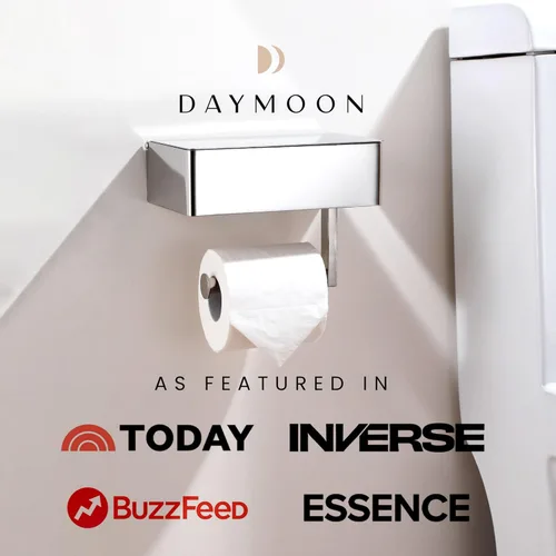 Miniatura 4 de Day Moon™ Soporte de papel higiénico cromado con estante - Porta toallitas para baño, dispensador de toallitas desechables, soporte de papel Cromo