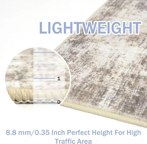 Miniatura 152 de IOHOUZE Alfombra abstracta lavable de 3 x 12 pies para pasillos, antideslizante para cocina, camino de entrada de lana sintética para interiores