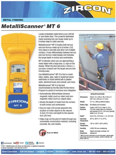Miniatura 7 de Zircon MetalliScanner MT6 - Detector de metales profesional - Localizador de metales portátil de escaneo profundo para metales ferrosos
