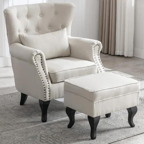 Miniatura 11 de LZAREAL Juego de 2 Sillones de Lectura Accent con Brazos para Sala de Estar, Dormitorio, Sillón de Esquina Cómodo Moderno de Mediados de Siglo, rosa