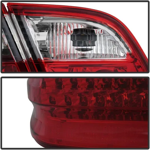 Miniatura 4 de ACANII - Para 1996-2002 Mercede-Benz W210 E300 E320 E430 E55 Luces traseras LED transparentes rojas Juego de lámparas de freno izquierda y derecha