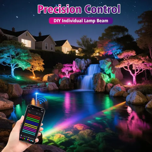 Miniatura 4 de T-SUN - Luces de estanque que cambian de color LED, luces subacuáticas para fuentes con control de aplicación Bluetooth, IP68 impermeable, foco