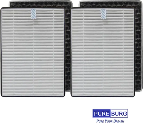 Miniatura 6 de PUREBURG Filtro de repuesto compatible con NUWAVE Oxypure 47401 47402 47404 purificador de aire portátil, parte H5P3, paquete de 2 (4 filtros) H13