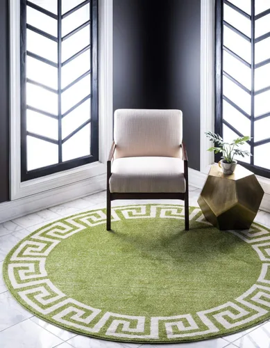 Miniatura 11 de Unique Loom Athens Collection - Alfombra clásica geométrica con diseño de borde moderno, 2 x 3 pies, color carbón/beige