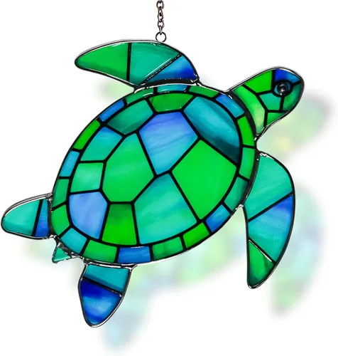 Miniatura 10 de Sea Turtle Suncatchers, Stained Glass Sun Catchers for Window Decor, Coastal Decor Ornaments, Beach Themed Room Decor Unique Birthday Gifts for