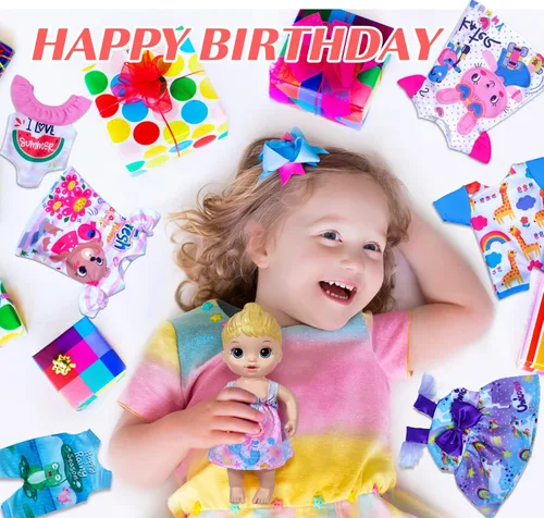 Miniatura 5 de ARTST Alive - Ropa de bebé, 7 juegos de ropa de muñeca de bebé, accesorios de vestido, traje de baño para muñecas de 10 a 12 pulgadas, niñas