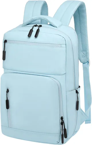 Miniatura 10 de Mochila impermeable para portátil para hombres y mujeres, aprobada para vuelos, antirrobo, con funda para portátil de 15.6 pulgadas (Beige)