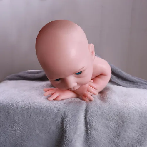 Miniatura 5 de Muñeca de bebé realista de silicona completa de 18.5 pulgadas, muñecas de bebé reborn realistas, juguete y coleccionable de niño calvo