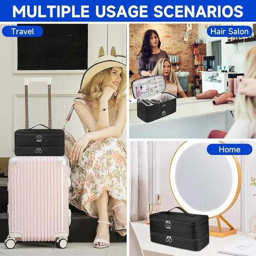Miniatura 6 de Funda de viaje compatible con Shark Flexstyle/FlexFusion/secador de pelo, bolsa de almacenamiento de herramientas calientes para cabello de doble