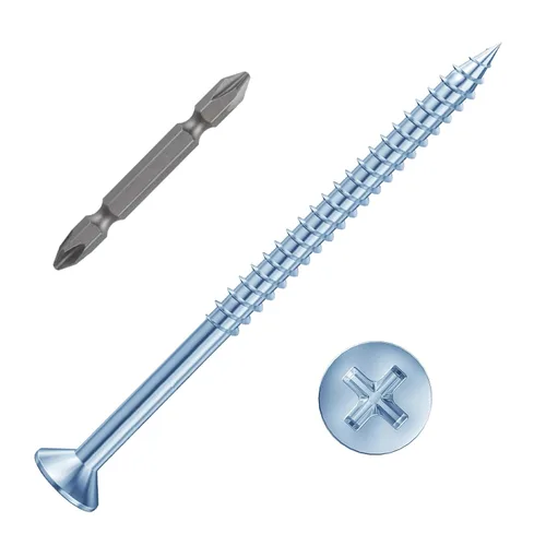 Miniatura 40 de Wensilon (385 piezas) Tornillos de cabeza plana negros para madera, tornillos autorroscantes de cabeza plana para metal rápido, equipados con kit