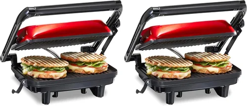 Miniatura 12 de Hamilton Beach Panini Press Sandwichera y Parrilla Eléctrica para Interiores con Tapa con Seguro, se Abre Completamente para Adaptarse a Cualquier