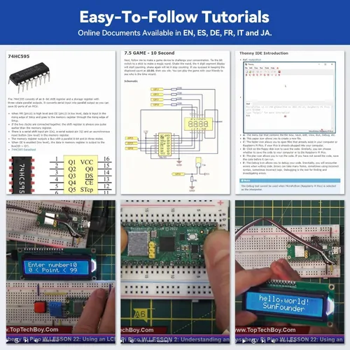 Miniatura 7 de SunFounder Raspberry Pi Pico W Ultimate Starter Kit con tutoriales en línea, cumple con RoHS, más de 450 artículos, 117 proyectos, MicroPython, C/C