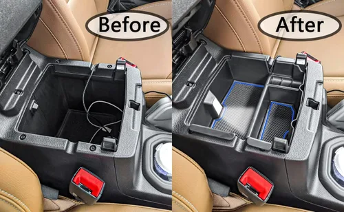 Miniatura 4 de Organizador de consola central compatible con accesorios Jeep Wrangler JL y JLU 2018 2019-2024 2025 2026, Gladiator JT Truck 2020 2021 2022 Azul