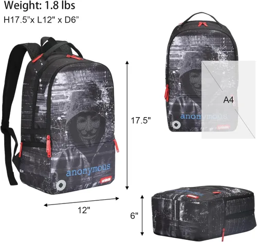 Miniatura 2 de Mochila Graffiti, mochila de diseñador para laptop para trabajo de 15.6 pulgadas, mochila resistente al agua para computadora, Anónimo, Grande