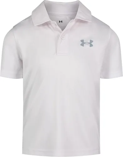 Under Armour Camisa de manga corta con cuello polo Ua Match para niños, logotipo en el pecho, suave y cómoda