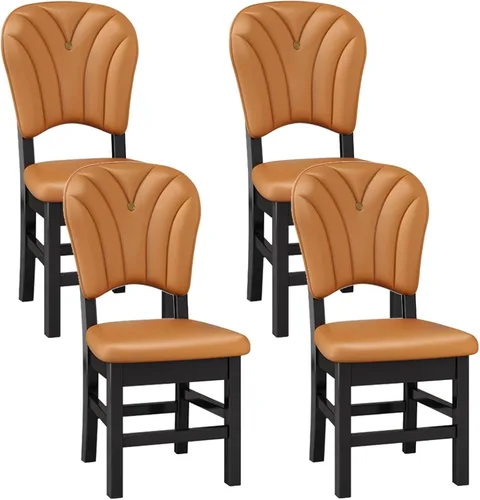 Miniatura 9 de Upholstered Leather Dining Room Chairs, Dining Chairs Set Kitchen Chair with Solid Wood Legs, Dining Room Side Chair for Bedroom, Vanity, Living