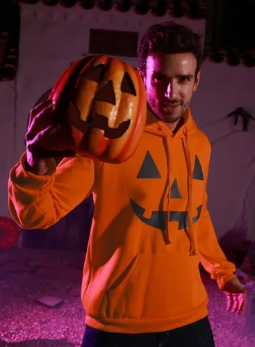 Miniatura 4 de Arvilhill Sudadera con capucha divertida de calabaza para hombre con disfraz de Halloween