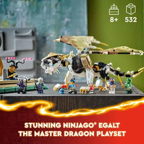 Miniatura 2 de LEGO NINJAGO - Figura de acción de Egalt The Master Dragon, juego de batalla de juguete de héroe con 5 minifiguras ninja para juego grupal