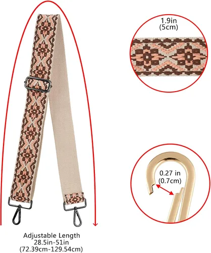 Miniatura 150 de ZOOEASS Hebillas de níquel Correa ancha para el hombro ajustable de repuesto para cinturón de pistola, hebilla de guitarra estilo bandolera
