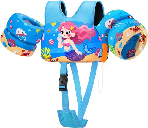 Miniatura 9 de HeySplash Chaleco de natación para niños pequeños, flotadores para niños de 22 a 44 libras/22 a 55 libras, chaqueta de natación para niños