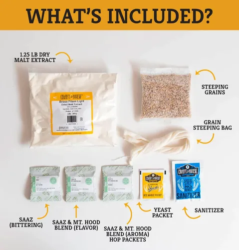 Miniatura 3 de Kit de recetas Craft A Brew - Recarga de Lager ligera - 1 galón - Ingredientes para elaboración de cerveza en casa Light Lager