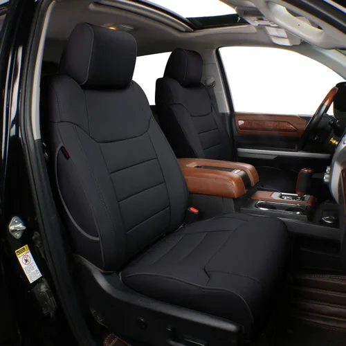 Miniatura 6 de EKR Fundas para asientos de Tundra de ajuste personalizado para Toyota Tundra Double Cab 2014 2015 2016 2017 2018 2019 2020 2021 - Neopreno (negro)