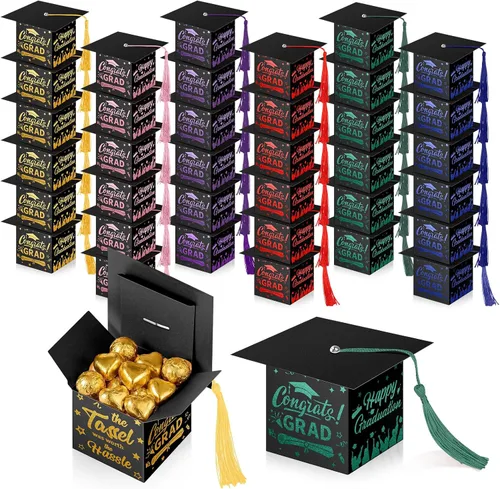Miniatura 17 de TaoBary 30 cajas de dulces de graduación 2026, decoraciones de graduación, regalos de fiesta, caja de gorra de graduación con borla para suministros