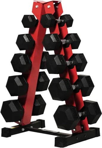 Miniatura 33 de RitFit Juego de mancuernas hexagonales de goma de 250 libras/300 libras/350 libras/550 libras/650 libras con estante de pesas, múltiples opciones